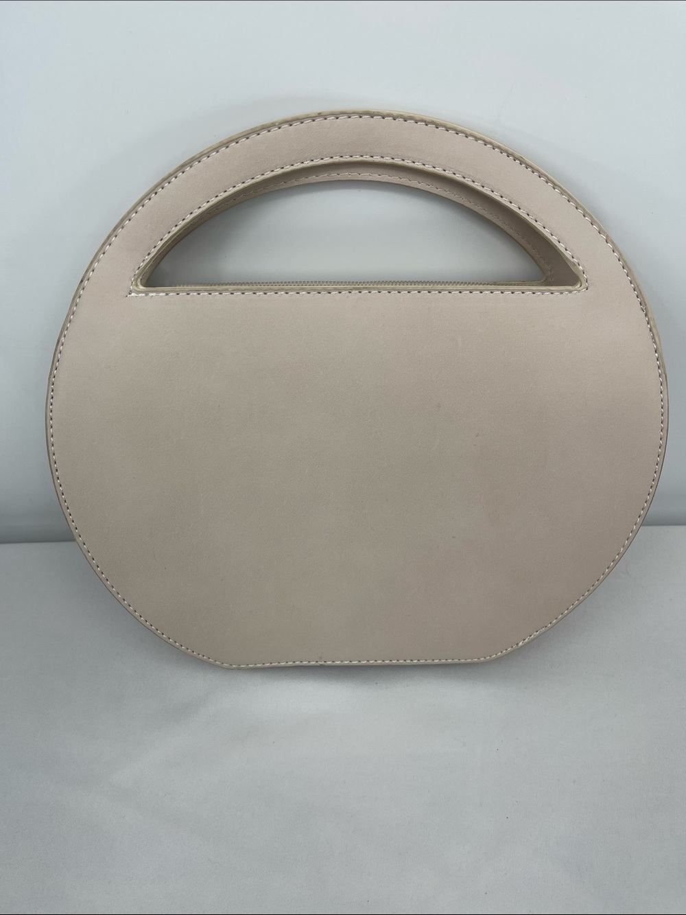 KAARI BLUE Minimalist Round Tote in Beige NO LONG SHOULDER STRAP LIKE NEW